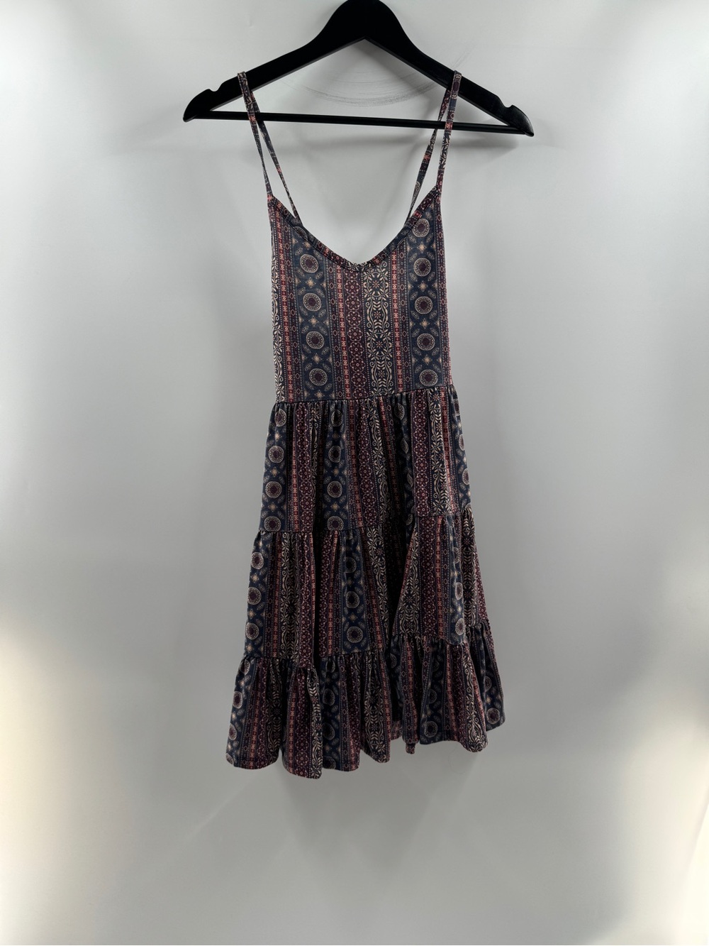 Roxy Boho Print Tiered Criss Cross Back Dress – Women’s XS